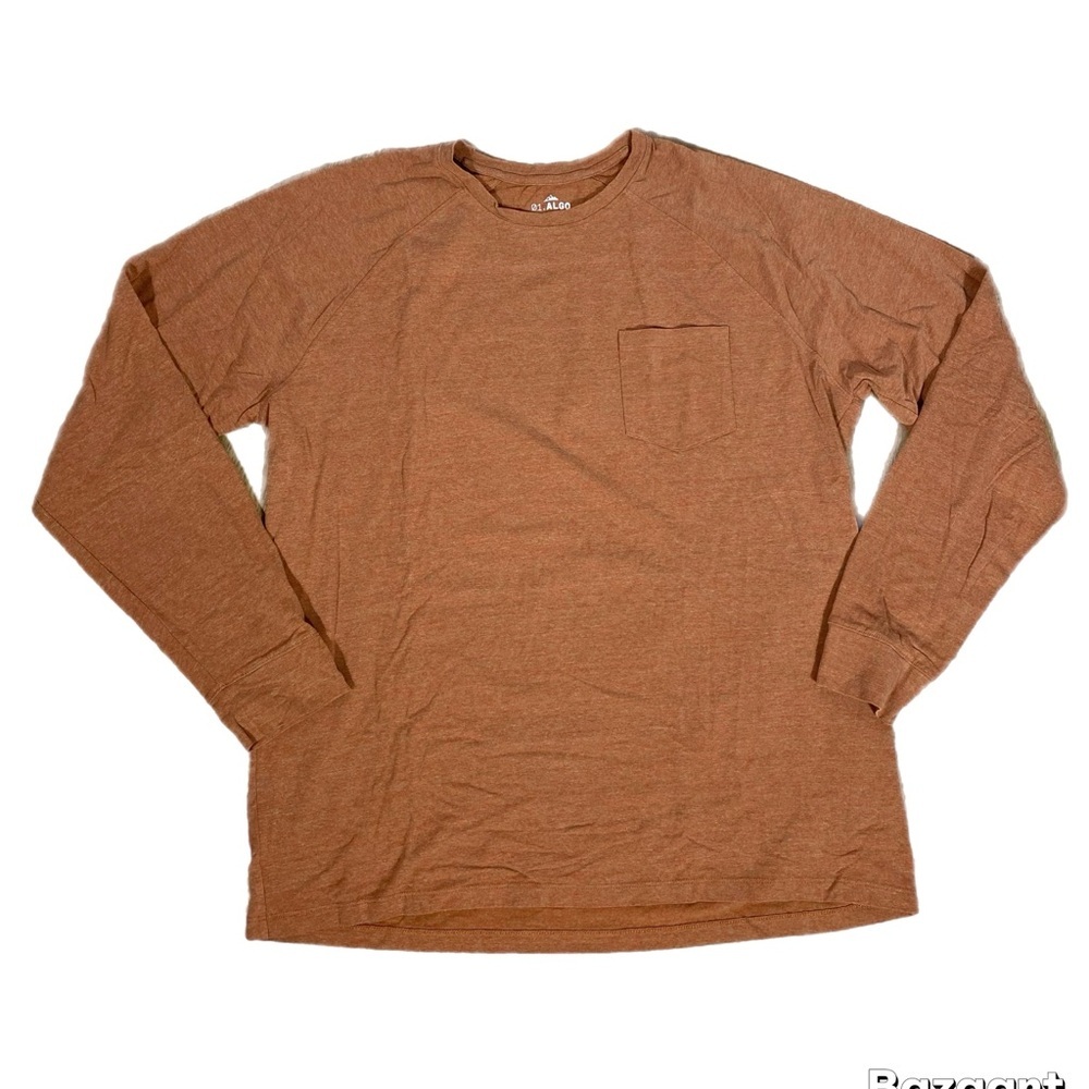 01.Algo Performance Men's Rust Long Sleeve Shirt moisture wicking size XL
